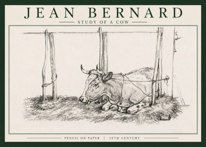 Jean Bernard A Resting Cow No4 - Poster