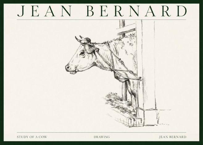 Jean Bernard Study of a Cow X No1 - Poster