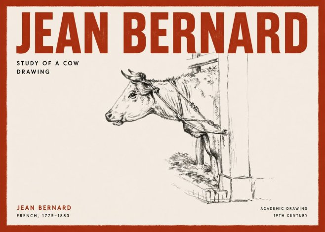 Jean Bernard Study of a Cow X No2 - Poster