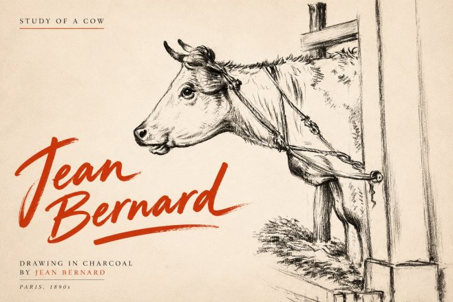 Jean Bernard Study of a Cow X No3 - Poster