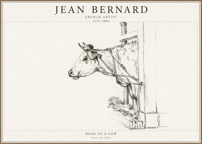 Jean Bernard Study of a Cow X No4 - Poster