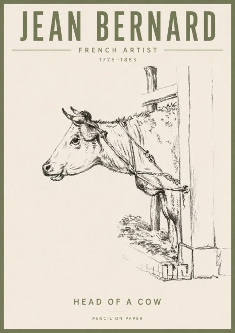 Jean Bernard Study of a Cow X No6 - Poster