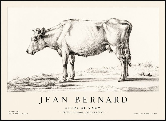 Jean Bernard Study of a Cow XI No2 - Poster
