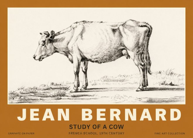 Jean Bernard Study of a Cow XI No3 - Poster