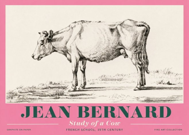 Jean Bernard Study of a Cow XI No4 - Poster