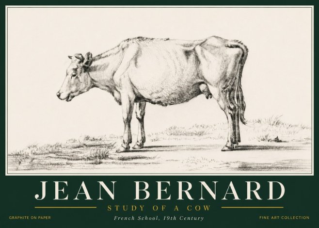 Jean Bernard Study of a Cow XI No6 - Poster