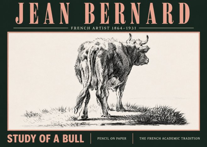 Jean Bernard Study of a Bull V No5 - Poster