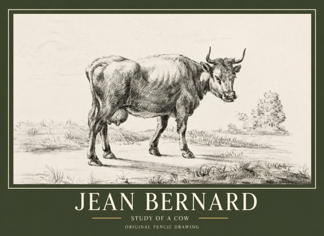Jean Bernard Study of a Cow XII No1 - Poster