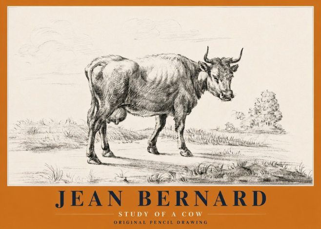 Jean Bernard Study of a Cow XII No2 - Poster