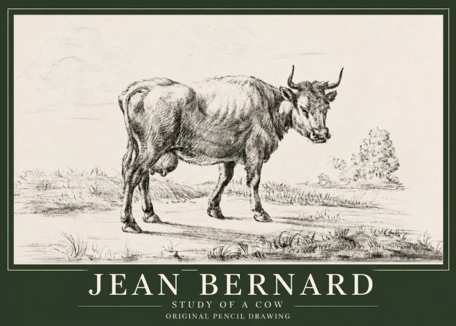 Jean Bernard Study of a Cow XII No3 - Poster