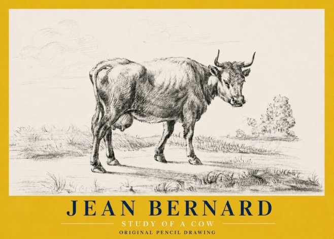 Jean Bernard Study of a Cow XII No4 - Poster
