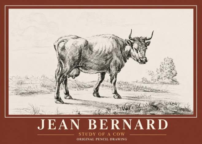 Jean Bernard Study of a Cow XII No6 - Poster