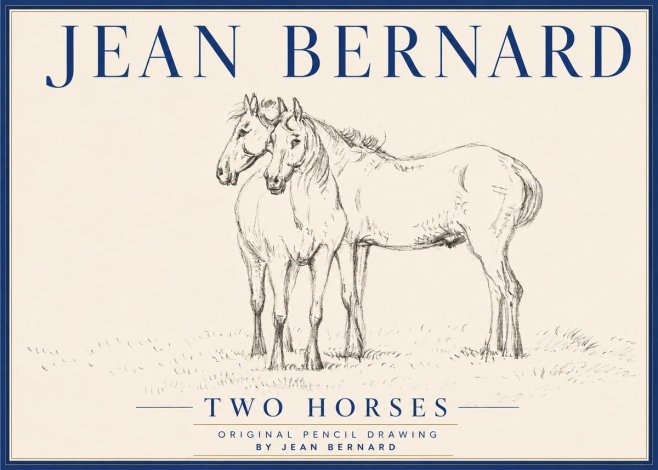 Jean Bernard Two Horses I No6 - Poster