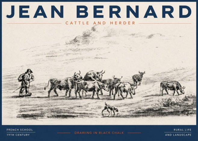 Jean Bernard Cattle and Herder No3 - Poster