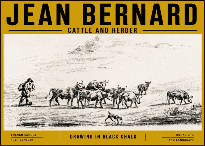 Jean Bernard Cattle and Herder No5 - Poster