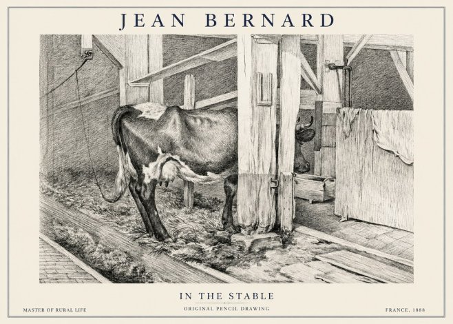 Jean Bernard Cow in a Stable No6 - Poster