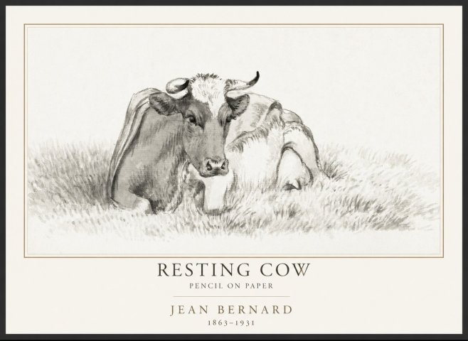 Jean Bernard Resting Cow IV No1 - Poster