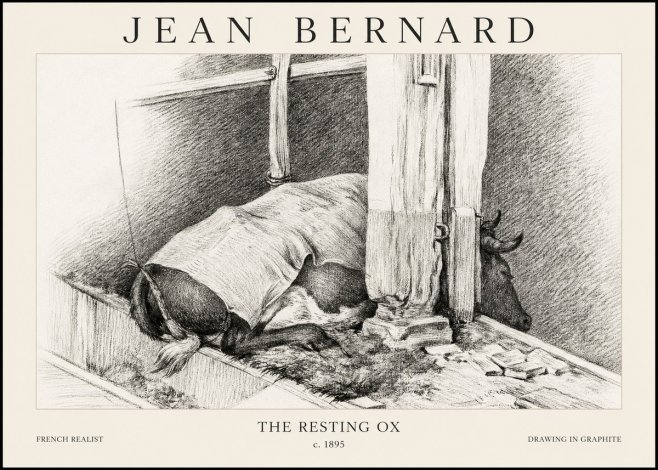 Jean Bernard The Resting Ox No1 - Poster