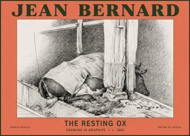 Jean Bernard The Resting Ox No2 - Poster