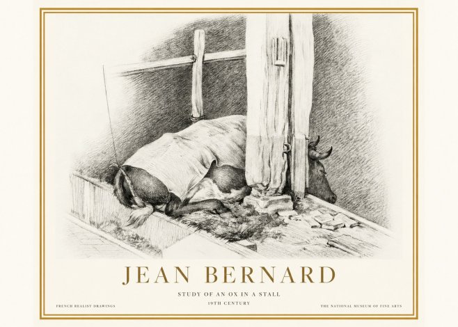 Jean Bernard The Resting Ox No5 - Poster