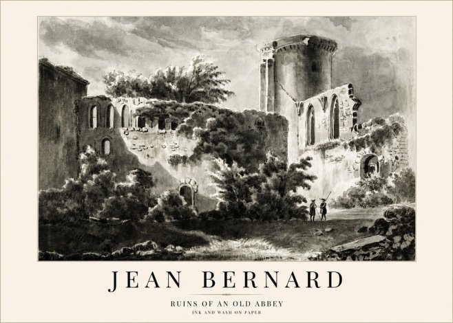 Jean Bernard Ruins of an Old Abbey No1 - Poster