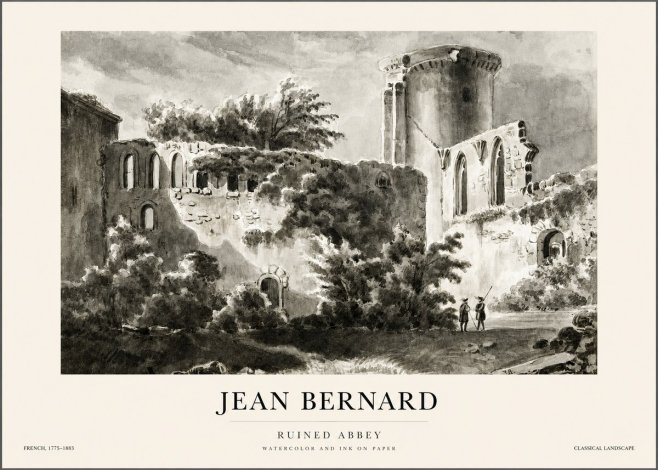 Jean Bernard Ruins of an Old Abbey No2 - Poster