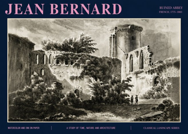 Jean Bernard Ruins of an Old Abbey No5 - Poster
