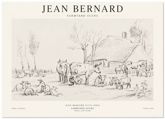 Jean Bernard Farmyard Scene No1 - Poster