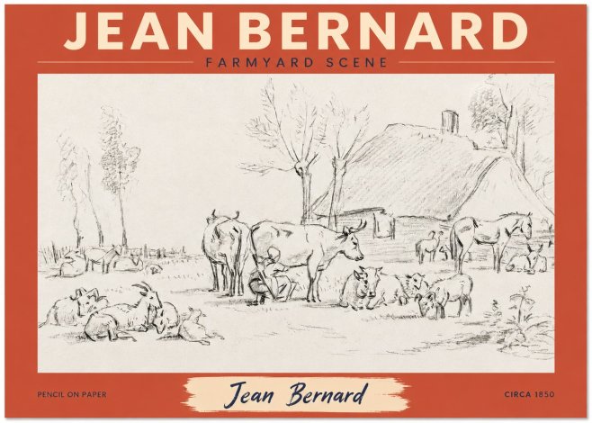Jean Bernard Farmyard Scene No2 - Poster