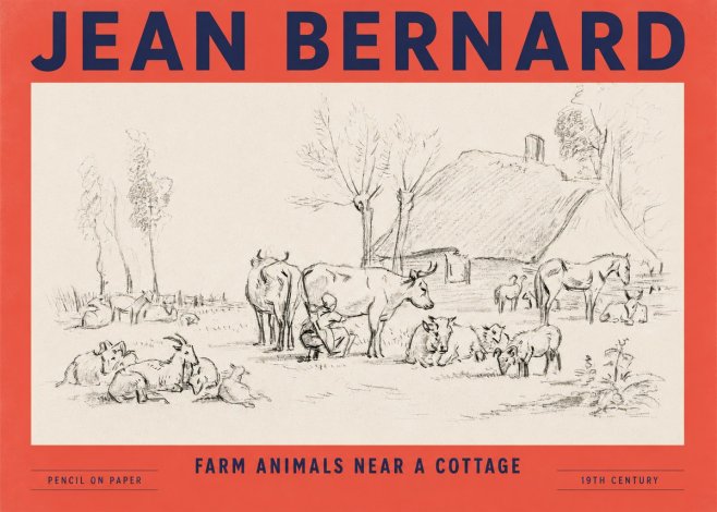 Jean Bernard Farmyard Scene No5 - Poster