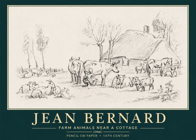 Jean Bernard Farmyard Scene No6 - Poster