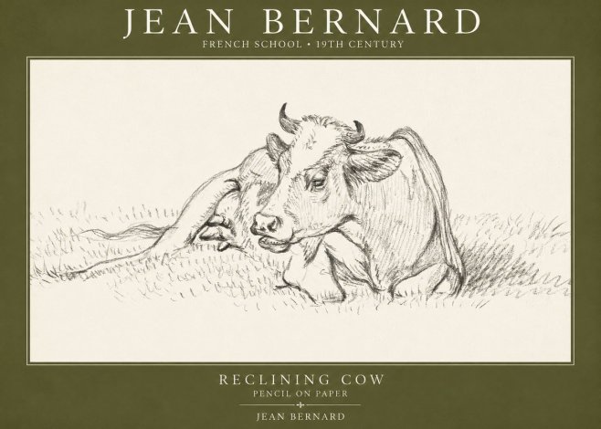 Jean Bernard Reclining Cow III No1 - Poster