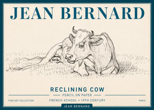 Jean Bernard Reclining Cow III No5 - Poster