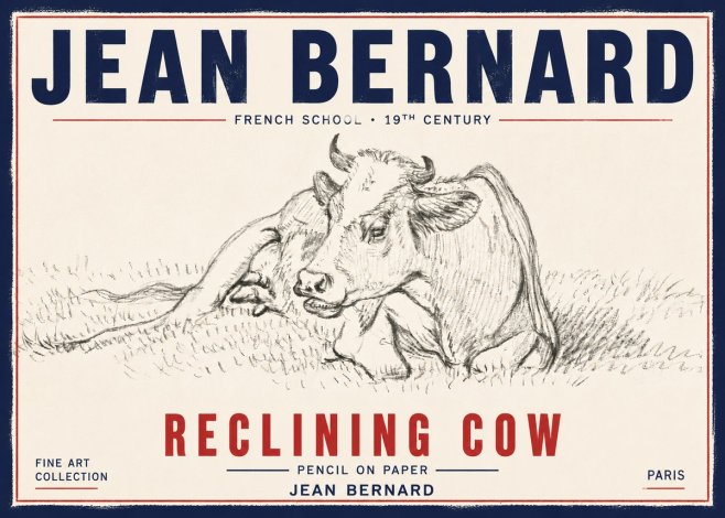 Jean Bernard Reclining Cow III No6 - Poster