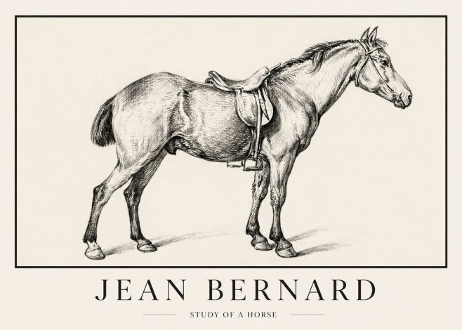 Jean Bernard Study of a Horse X No1 - Poster