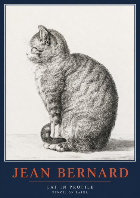 Jean Bernard Cat in Profile No2 - Poster