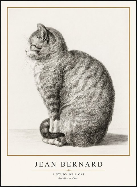 Jean Bernard Cat in Profile No3 - Poster