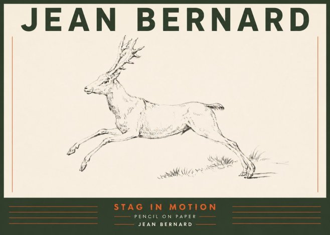 Jean Bernard Stag in Motion No4 - Poster