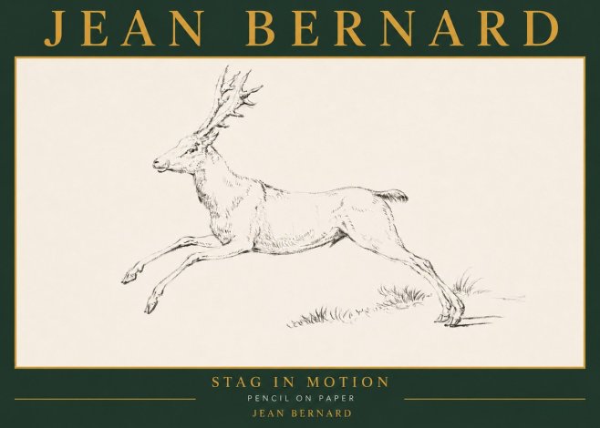Jean Bernard Stag in Motion No5 - Poster
