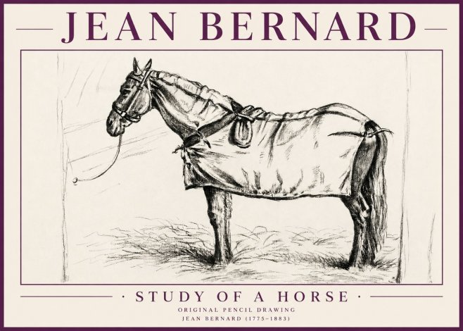Jean Bernard Study of a Horse XI No4 - Poster