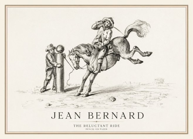 Jean Bernard A Study of the Bucking Horse No3 - Poster