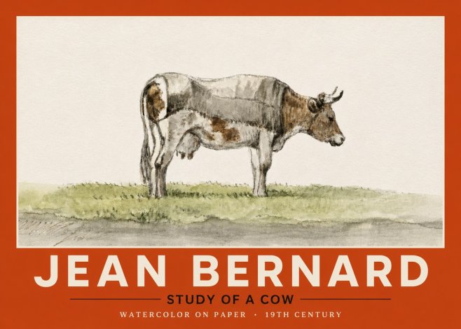 Jean Bernard Study of a Cow XIV No4 - Poster