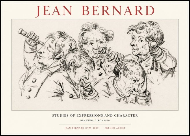 Jean Bernard Studies of Expressions and Character No1 - Poster