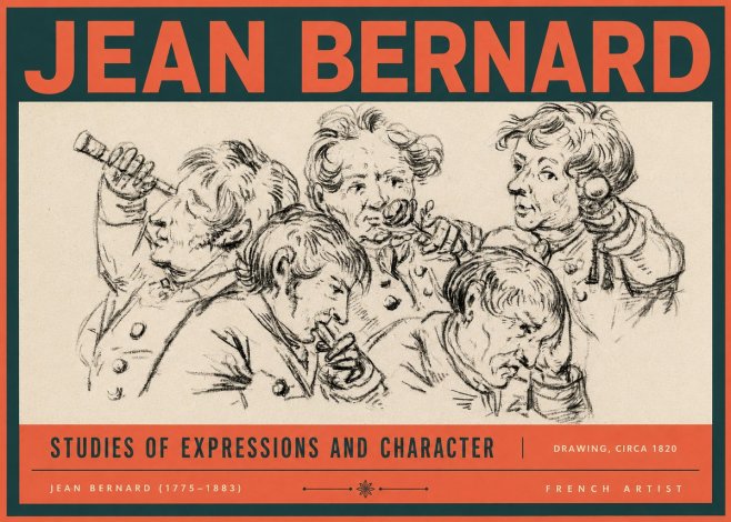 Jean Bernard Studies of Expressions and Character No2 - Poster