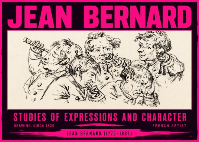 Jean Bernard Studies of Expressions and Character No4 - Poster