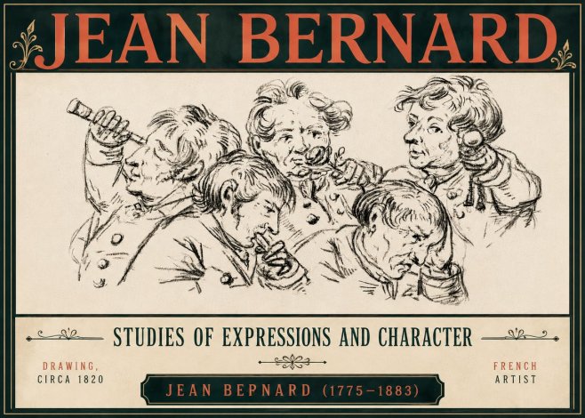 Jean Bernard Studies of Expressions and Character No6 - Poster