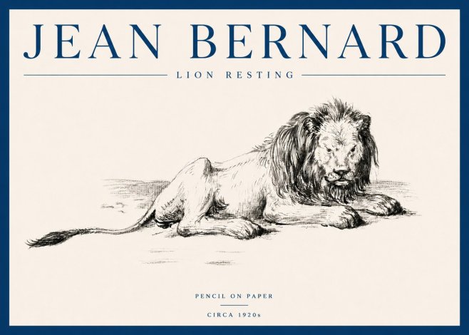 Jean Bernard Lion Resting No5 - Poster
