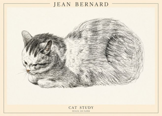 Jean Bernard Cat Study X No1 - Poster