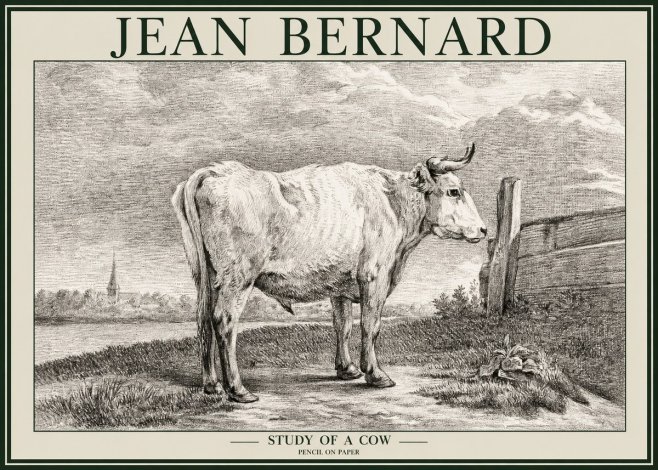 Jean Bernard Study of a Cow XV No2 - Poster