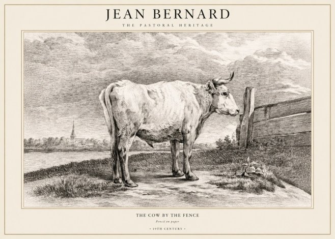 Jean Bernard Study of a Cow XV No3 - Poster